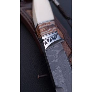 ГВАРДІЯ авторський ніж ручної роботи, сталь Rex 121CPM у нержавіючому дамаску, 67 HRC. Photo 3